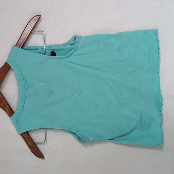 Eyecandy Turquoise Blue Crewneck Cropped Tank Size Large - Picture 5 of 5
